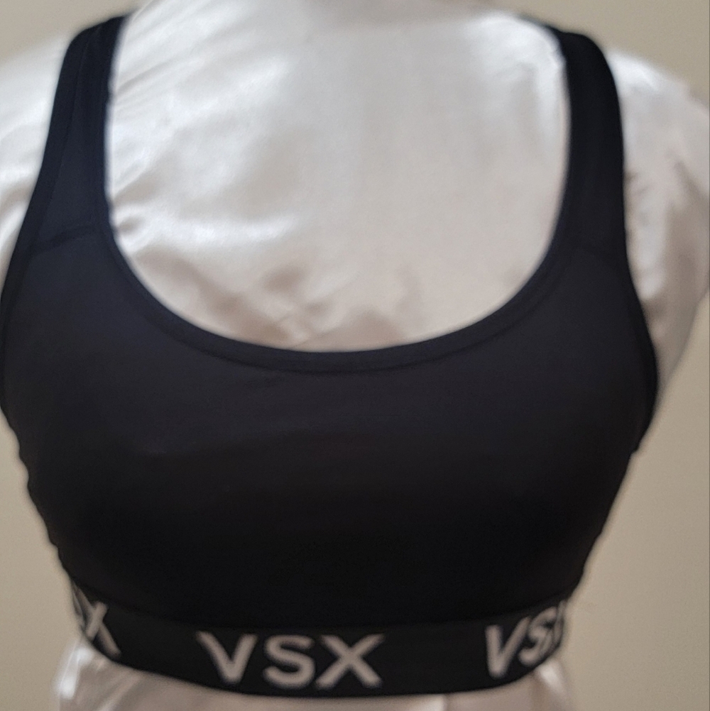 VICTORIA'S SECRET VSX BLACK RAZORBACK SPORTS BRA (sz S/P)